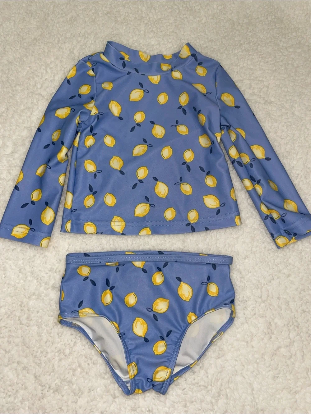 Carter's Lemon Long Sleeve 2 Piece Swim Suit